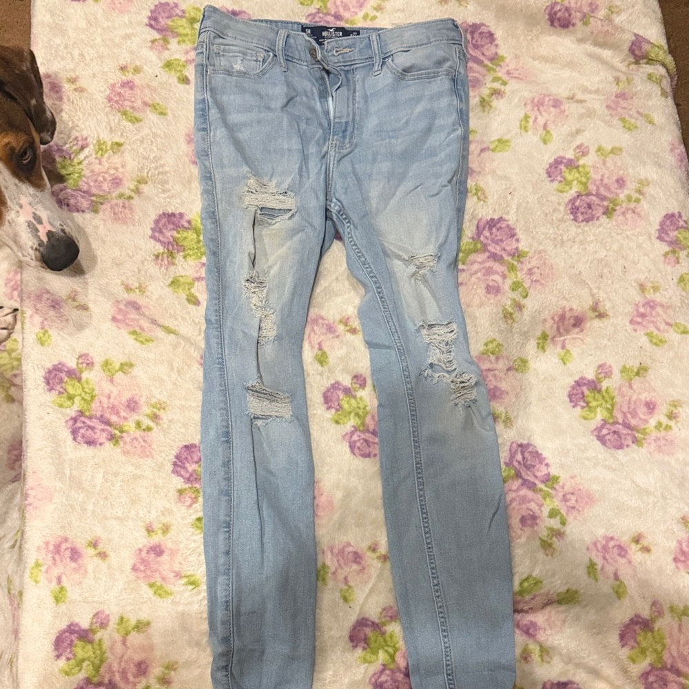 Hollister Light Blue Ripped Skinny Jeans
